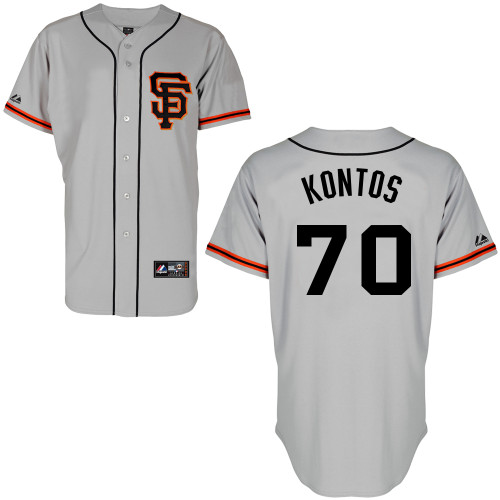 George Kontos #70 mlb Jersey-San Francisco Giants Women's Authentic Road 2 Gray Cool Base Baseball Jersey